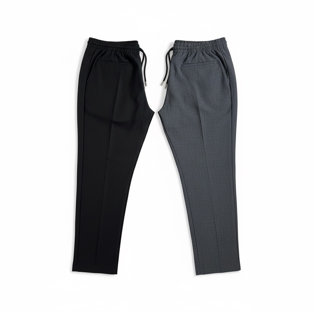 Zara Men’s XL Pants 2 pairs Bundle Black & Gray Comfort Plus Drawstring Trousers